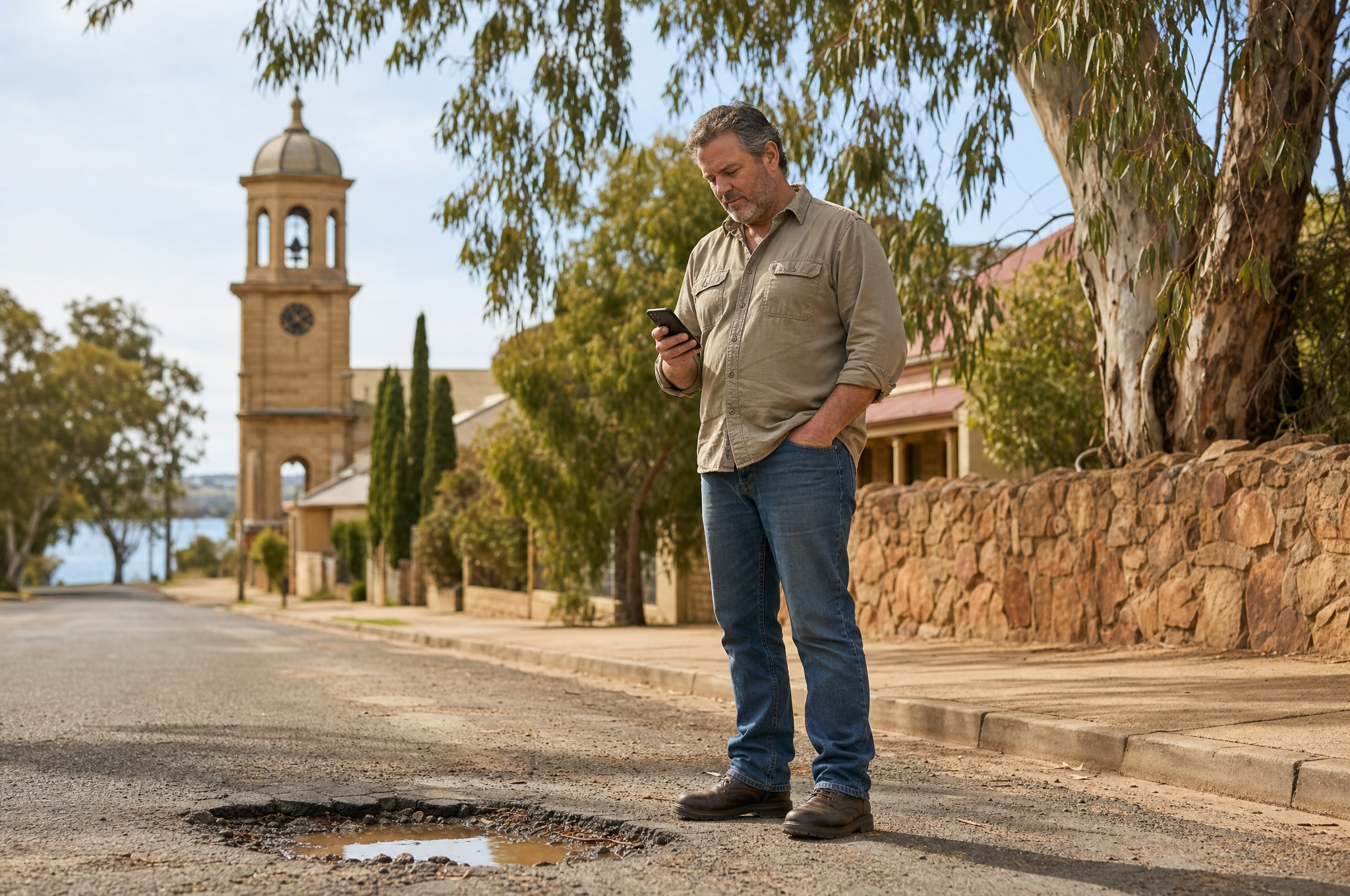 Resident reporting a street maintenance issue